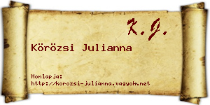 Körözsi Julianna névjegykártya