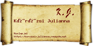 Körözsi Julianna névjegykártya